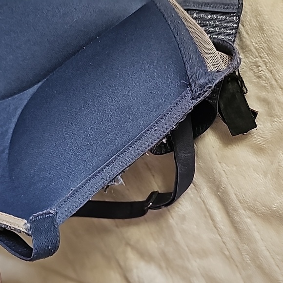 Victoria's Secret 36D Bombshell Plunge Push Up bra blue silver lace - Picture 9 of 11